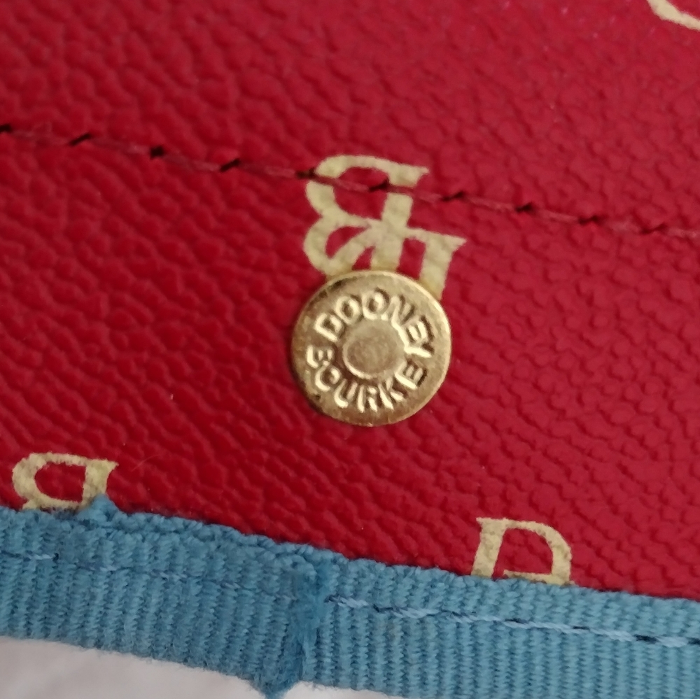 Dooney & Burke Red Signature Coated Canvas with Leather Handles and Trim. - Picture 5 of 15